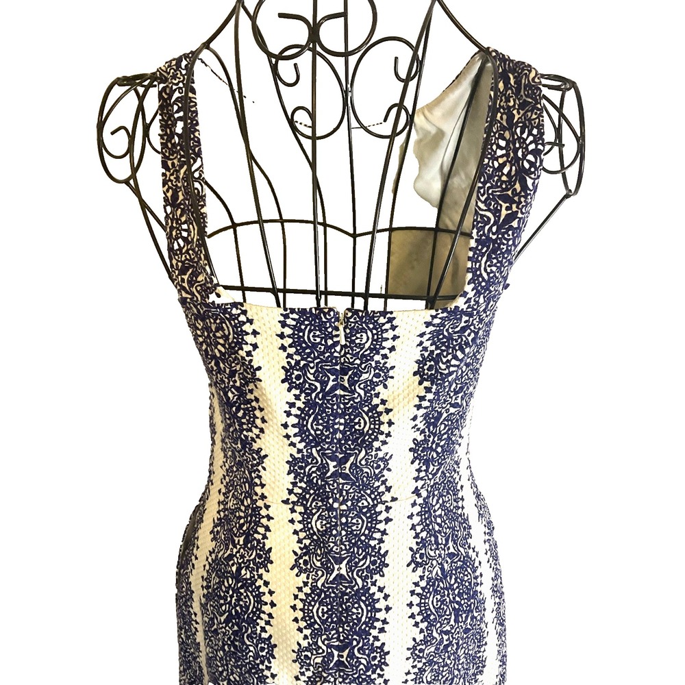 The Limited Women's Navy White Embroidered Sleeveless Belted Dress Size XS/S - Picture 7 of 12